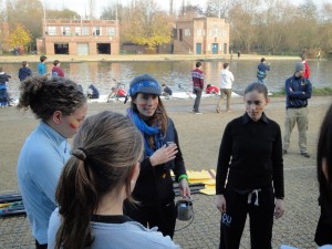 Susan Graham (cox) discusses race strategy before Nephthys Regatta 2011.