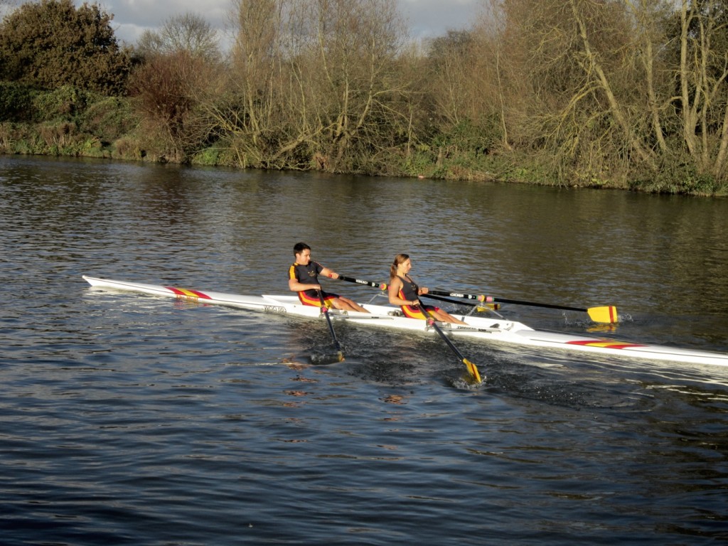 Evan Easton-Calabria and John McManigle in the scull.