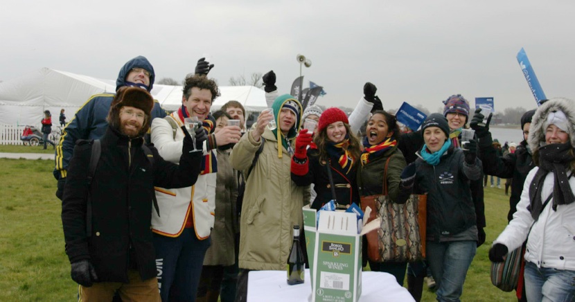 Wolfson crowd cheers the Oxford victories (courtesy Trajan Przybylski)