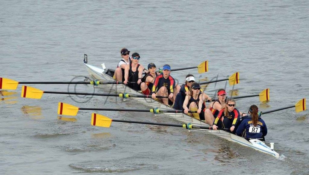 Georgie Bowyer (bow), Laura Depner (2), Estelle Beguin (3), Bernadette Stolz-Pretzer (4), Lauren Kedar (5), Stef Zekoll (6), Jess Dunham (7), Charlotte Diffey (stroke), Sophie Schauman (cox)